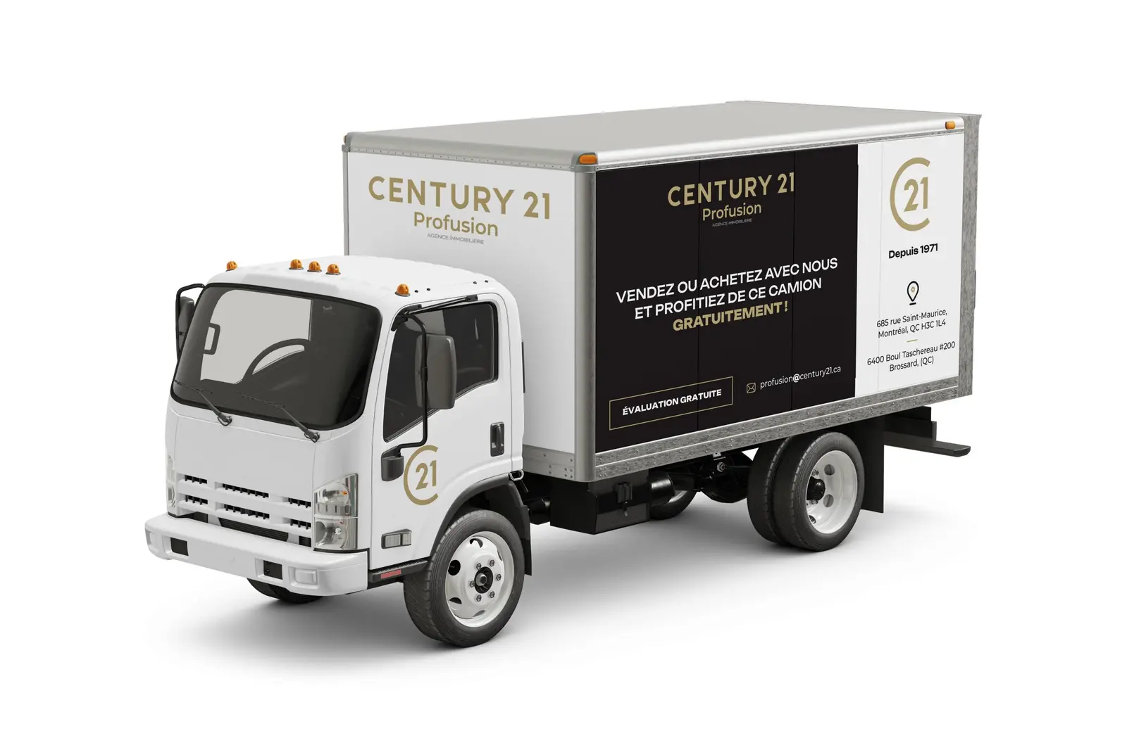 Camion de déménagement CENTURY 21 offert aux clients